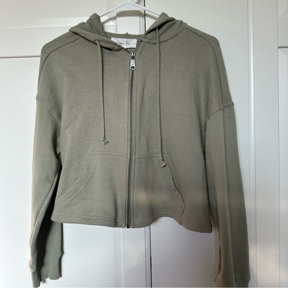 Hippie Rose Tops - NWT Hippie Rose Light Green Zip-Up Hoodie, small,lightweight,casual,minimalist
